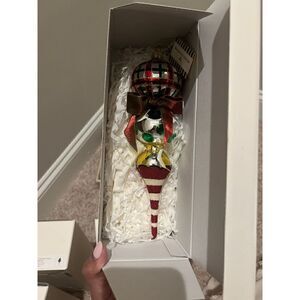 NEW Mackenzie Childs Glass Drop Ornament - Savoy Holiday Triple Drop